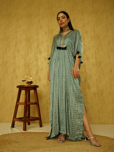 Printed Crepe Kaftan - 25481