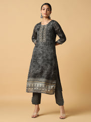 Printed Gray Kurta Set - 32158