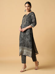 Printed Gray Kurta Set - 32158