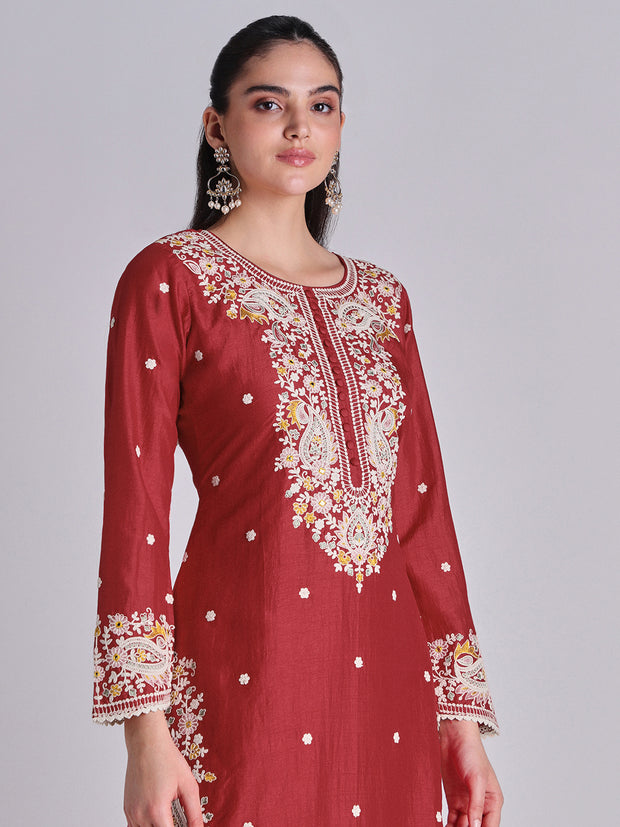 Embroidered Soft Cotton Sharara Set - 32571