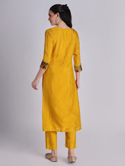 Yellow Embroidered Kurta Set - 33174