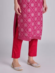 Embroidered Pink Kurta Set - 33198