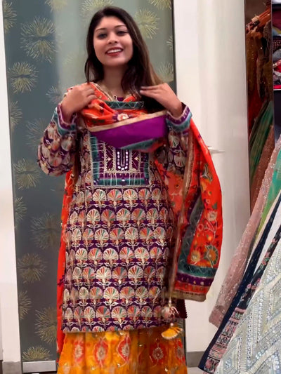Aishwarya Karkera's Relaxed Fit Palazzo Kurta Set with Dupatta