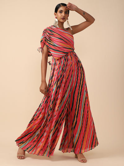 Multi-colored striped Chiffon Jumpsuit