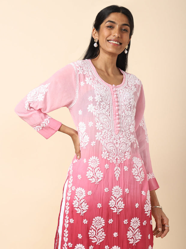 House of Dhara Georgette Chikankari Salwar Set for Women - 20696