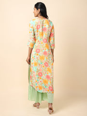 House of Dhara Women's Kurti Set - Multicoloured Floral Print - 21643