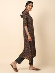 Black Crepe Kurta Set for Women by House of Dhara - 22355
