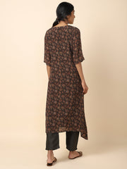 Black Crepe Kurta Set for Women by House of Dhara - 22355