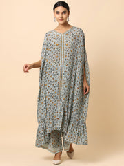 Crepe Kaftan Kurti with Wide-leg Pants - 22821