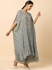 Crepe Kaftan Kurti with Wide-leg Pants - 22821