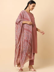 Mauve Linen Satin Salwar Set - 23603