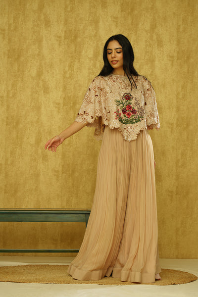 Iconic Georgette Jumpsuit with Cape - 25524