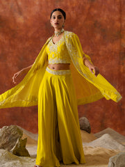 Lime Yellow Three-Piece Cape Set - 26951