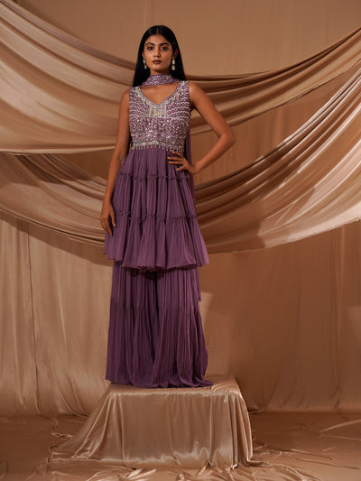 Sleeveless Sharara Set - 27457