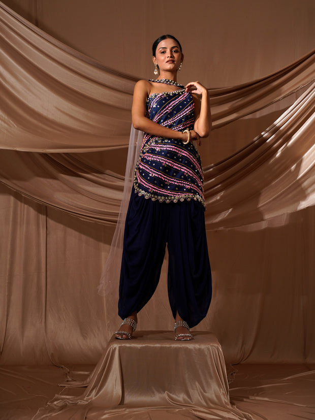 Beaded Jumpsuit with Dupatta - 27843