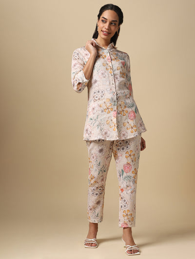 Floral Print White Co-ord Set - 28347