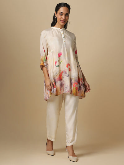 Floral Print Kurta and Pant Set - 28642