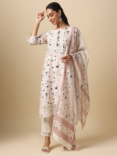 Floral Paint Kurta and Pant Set - 28653