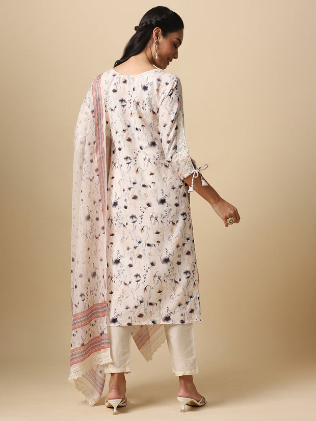 Floral Paint Kurta and Pant Set - 28653