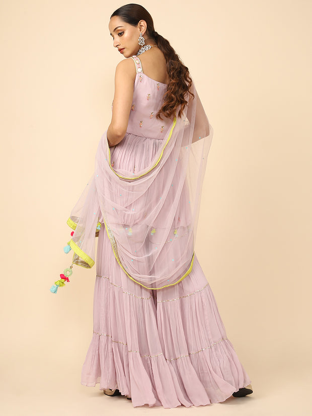 Peplum Top Sharara Plazzo Dress Indian Ethnic Salwar Kameez Embroidery Work  | eBay