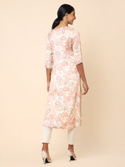 Multi-colored Paisley prints Satin Kurti
